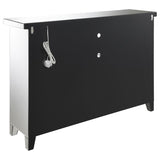 Melinda 2-door LED Mirrored Wine Storage Bar Cabinet Silver - 183627