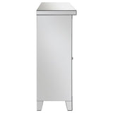 Melinda 2-door LED Mirrored Wine Storage Bar Cabinet Silver - 183627