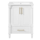 Bathroom Vanity With Ornate French Cylinder Legs, Soft Close Drawer
