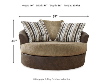 Alesbury Sofa and Oversized Swivel Accent Chair - 18704U5