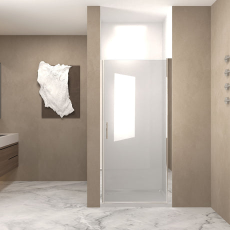 Shower Door With Explosion Proof Safety Film - Brushed Nickel