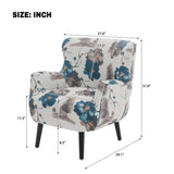 Armchair With Round Arm - White / Blue