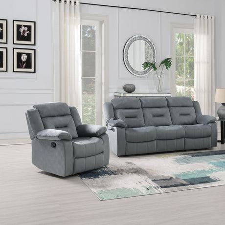 Contemporary Living Room Set With Pillow Arms And Headrest Support