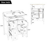Bathroom Vanity With Top Sink, Storage Cabinet With 2 Drawers And Tip-Out Drawer