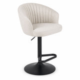 Adjustable Swivel Bar Stool With Upholstered Seat - Beige