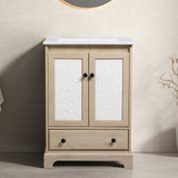 Bathroom Vanity With Basin, 1 Drawer Free Standing Storage - Brown