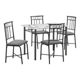 5 Pieces Dining Table Set, Small, Rectangular
