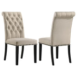 Alana Fabric Upholstered Dining Side Chair Beige (Set of 2) - 190162