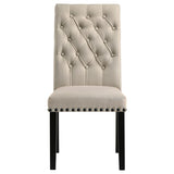 Alana Fabric Upholstered Dining Side Chair Beige (Set of 2) - 190162