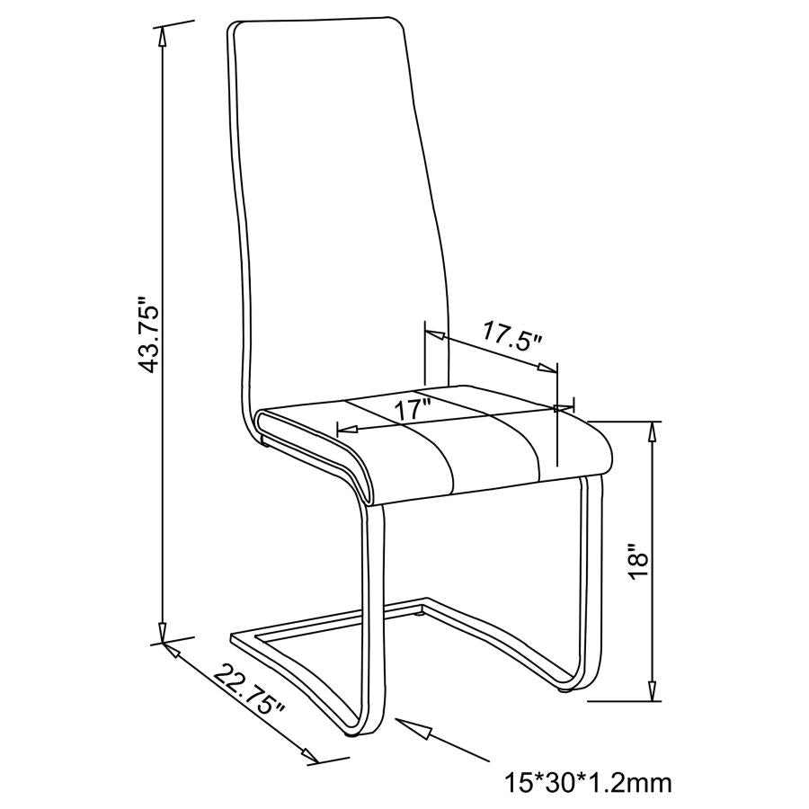 Montclair Upholstered Dining Side Chair White (Set of 4) - 190512