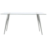Gilman Rectangular 64-inch Glass Top Dining Table Chrome - 190621CHR