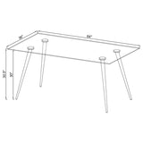 Gilman Rectangular 64-inch Glass Top Dining Table Chrome - 190621CHR