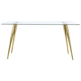 Gilman Rectangular 64-inch Glass Top Dining Table Gold - 190621GLD
