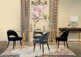 Gilman Rectangular 64-inch Glass Top Dining Table Gold - 190621GLD