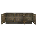 Dennis 3-door Marble Top Sideboard Buffet Tobacco Grey - 190655
