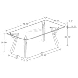Alaia Rectangular 79-inch Glass Top Dining Table Chrome - 190711