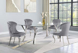 Alaia Rectangular 79-inch Glass Top Dining Table Chrome - 190711