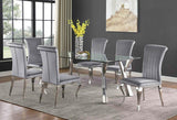 Alaia Rectangular 79-inch Glass Top Dining Table Chrome - 190711