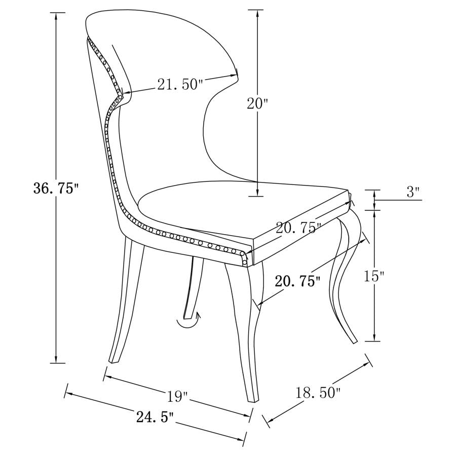 Cheyanne Upholstered Dining Side Chair Black (Set of 2) - 190742