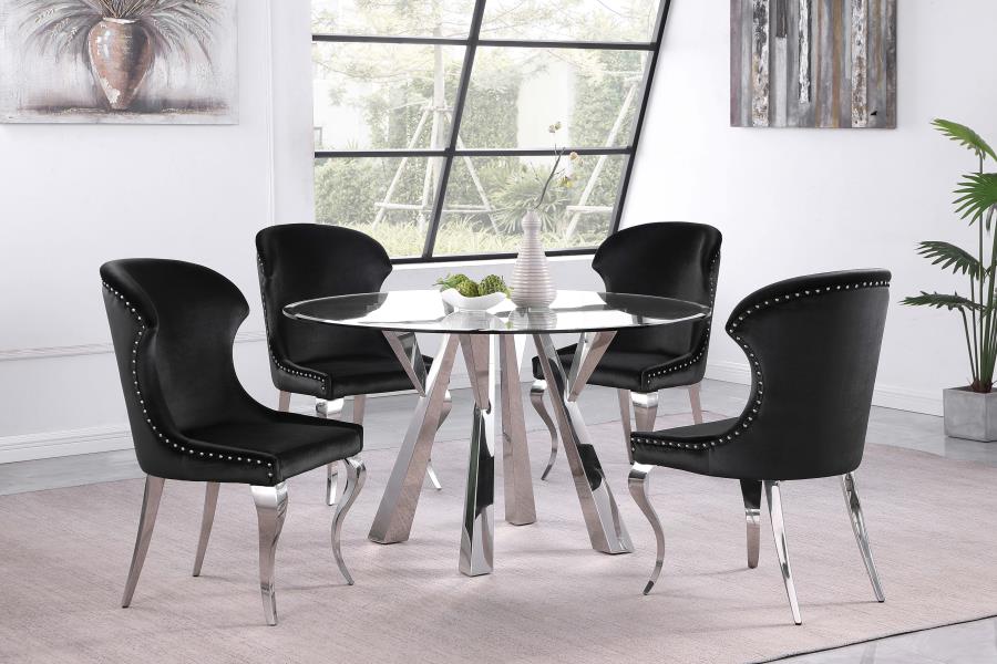 Cheyanne Upholstered Dining Side Chair Black (Set of 2) - 190742