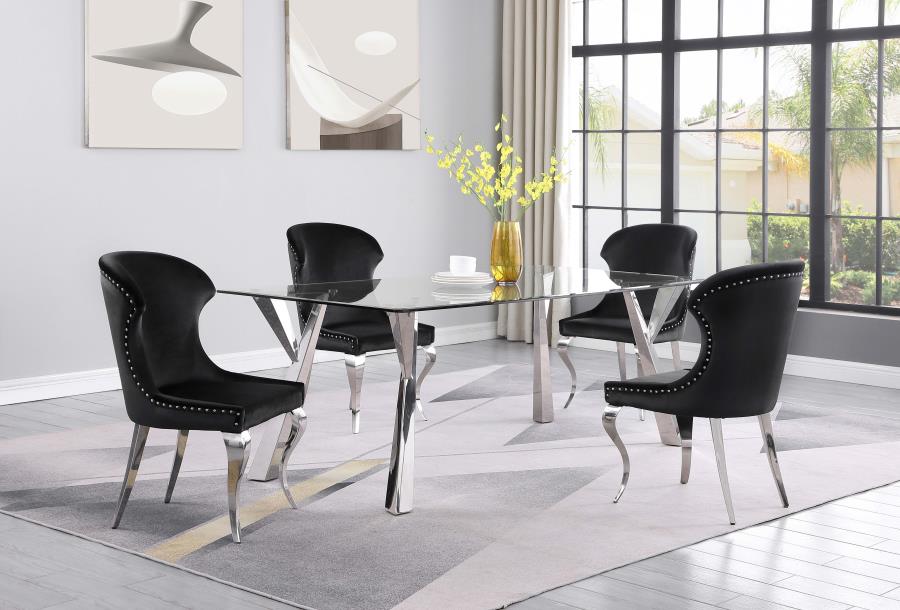 Cheyanne Upholstered Dining Side Chair Black (Set of 2) - 190742