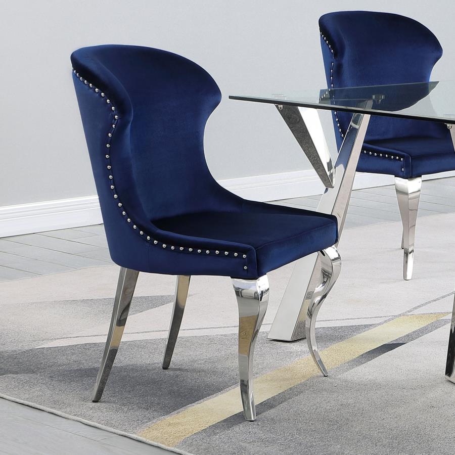 Cheyanne Upholstered Dining Side Chair Ink Blue (Set of 2) - 190745