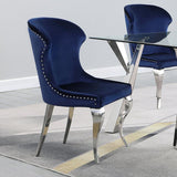 Cheyanne Upholstered Dining Side Chair Ink Blue (Set of 2) - 190745