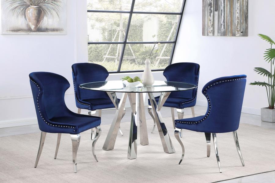 Cheyanne Upholstered Dining Side Chair Ink Blue (Set of 2) - 190745