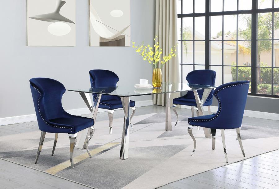 Cheyanne Upholstered Dining Side Chair Ink Blue (Set of 2) - 190745
