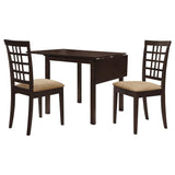 Kelso 3-piece Drop Leaf Dining Table Set Cappuccino and Tan - 190821-S3