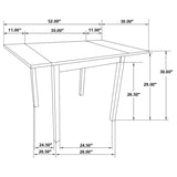Kelso 3-piece Drop Leaf Dining Table Set Cappuccino and Tan - 190821-S3