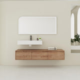 Modern Wall Mounted Bathroom Vanity With Resin Sink, Soft Close Drawer - Imitative Oak