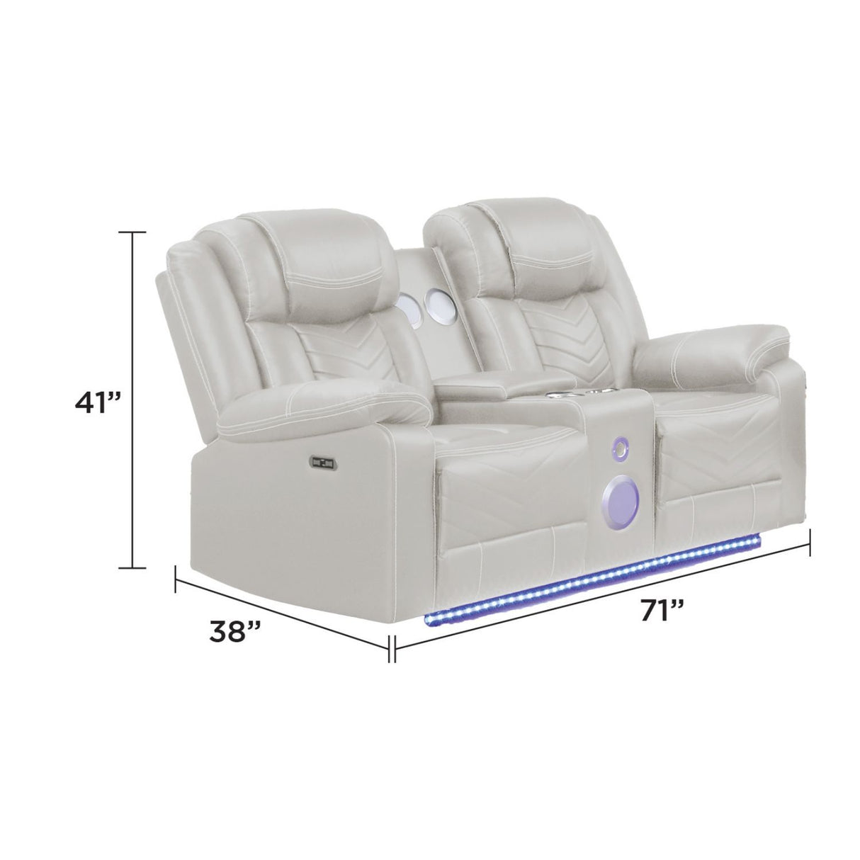 Challenger - LED Power Recliner Loveseat