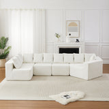 L - Shaped Modular Sofa With Deep Seat And 11 Pillows