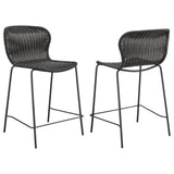 Mckinley Faux Rattan Metal Counter Chair Brown (Set of 2) - 192039