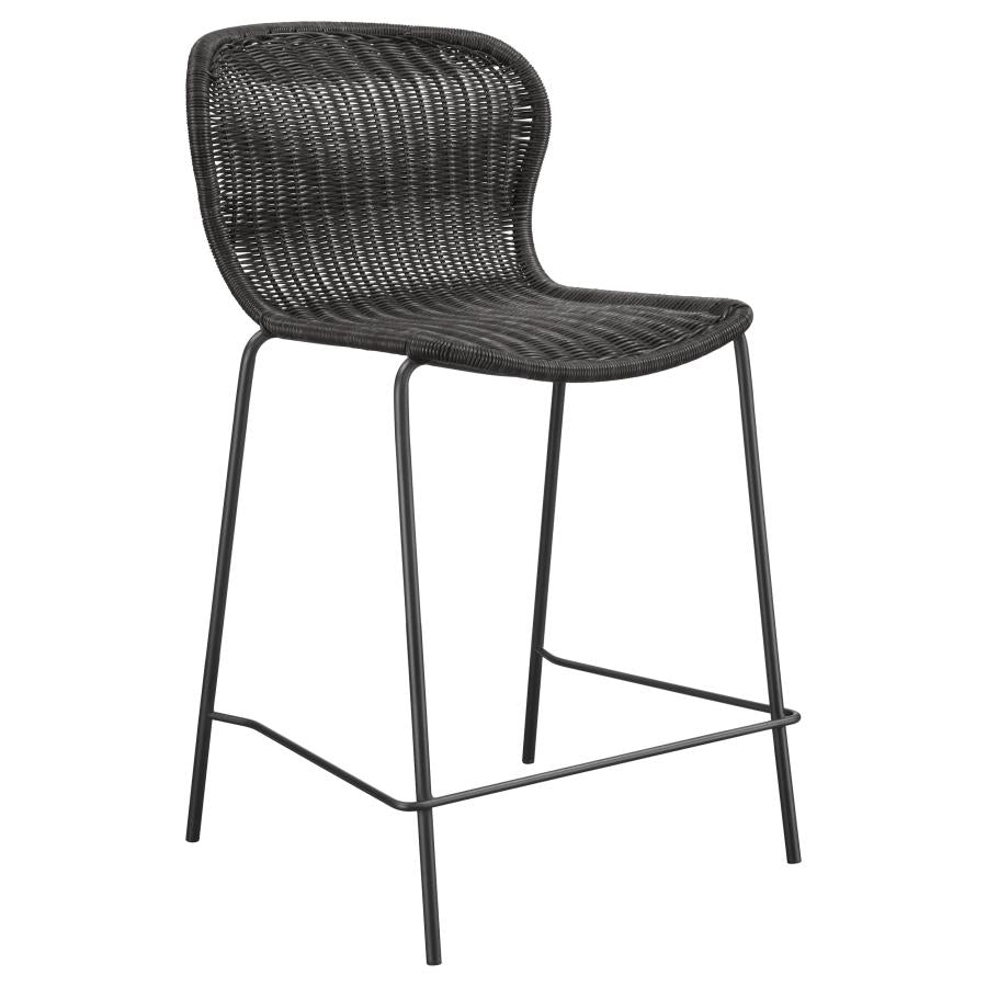 Mckinley Faux Rattan Metal Counter Chair Brown (Set of 2) - 192039