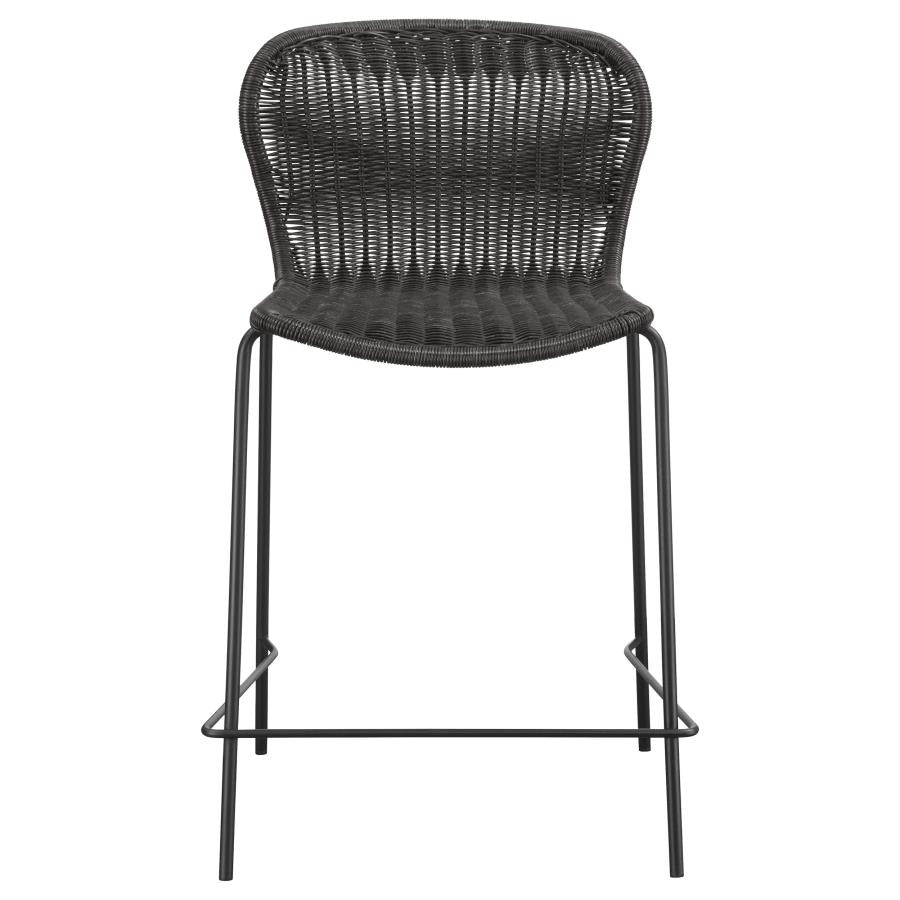 Mckinley Faux Rattan Metal Counter Chair Brown (Set of 2) - 192039