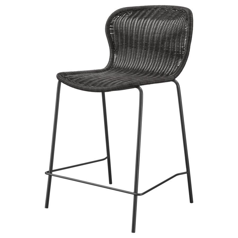 Mckinley Faux Rattan Metal Counter Chair Brown (Set of 2) - 192039