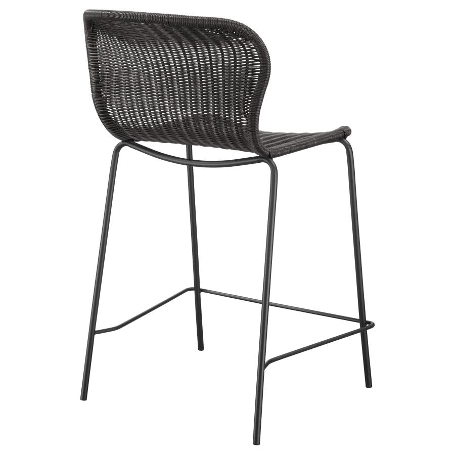 Mckinley Faux Rattan Metal Counter Chair Brown (Set of 2) - 192039