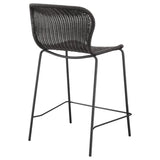 Mckinley Faux Rattan Metal Counter Chair Brown (Set of 2) - 192039