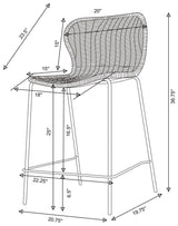 Mckinley Faux Rattan Metal Counter Chair Brown (Set of 2) - 192039