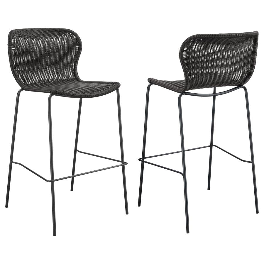 Mckinley Faux Rattan Metal Bar Chair Brown (Set of 2) - 192040