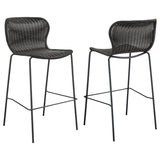 Mckinley Faux Rattan Metal Bar Chair Brown (Set of 2) - 192040