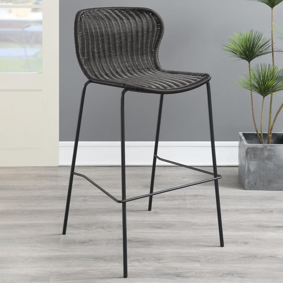 Mckinley Faux Rattan Metal Bar Chair Brown (Set of 2) - 192040