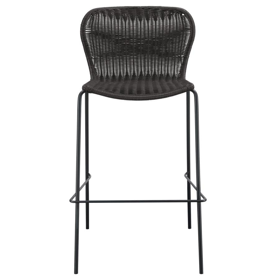 Mckinley Faux Rattan Metal Bar Chair Brown (Set of 2) - 192040