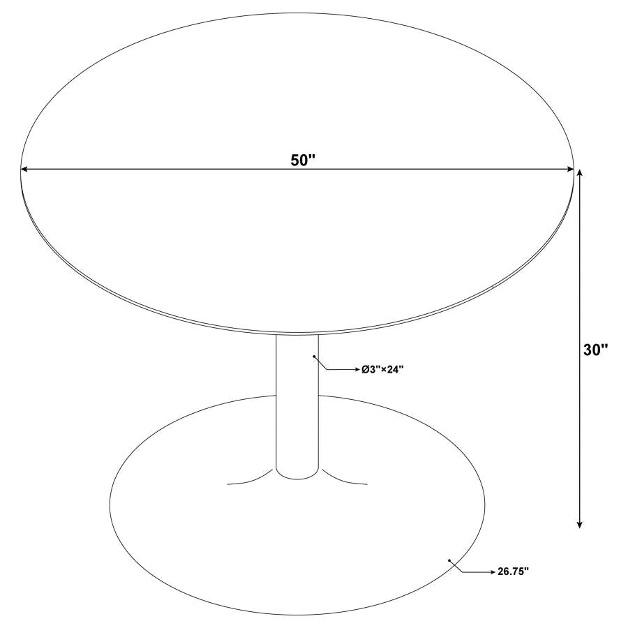 Kella 5-piece Round Marble Top Dining Set White and Gold - 192061-S5