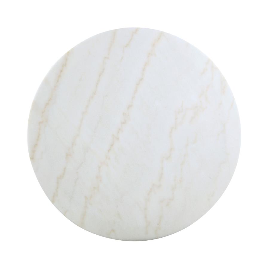 Kella Round 50-inch Marble Top Dining Table White Marble - 192061