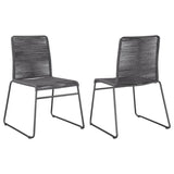 Jerome Woven Rope Stackable Side Chair Charcoal (Set of 2) - 192062