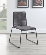 Jerome Woven Rope Stackable Side Chair Charcoal (Set of 2) - 192062