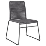 Jerome Woven Rope Stackable Side Chair Charcoal (Set of 2) - 192062